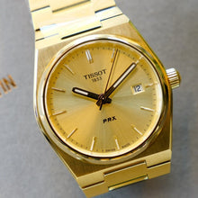 Load image into Gallery viewer, Tissot PRX Gold Dial Gold Steel Strap Watch for Men - T137.210.33.021.00