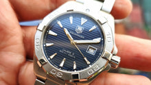 Load image into Gallery viewer, Tag Heuer Aquaracer Automatic Blue Dial Silver Steel Strap Watch for Men - WAY2112.BA0928