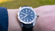 Load image into Gallery viewer, Tag Heuer Aquaracer Quartz Black Dial Black Rubber Strap Watch for Men - WAY1110.FT8021
