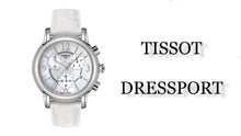 Load image into Gallery viewer, Tissot Dressport Chronograph Mother of Pearl Dial White Leather Strap Watch for Women - T050.217.17.117.00