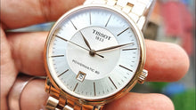 Load image into Gallery viewer, Tissot T Classic Carson Premium Automatic White Dial Rose Gold Steel Strap Watch for Men - T122.407.33.031.00