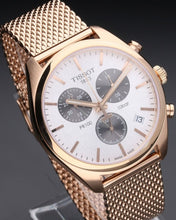 Load image into Gallery viewer, Tissot T Classic PR 100 Chronograph Silver Dial Rose Gold Mesh Bracelet Watch For Men - T101.417.33.031.01