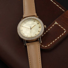 Load image into Gallery viewer, Michael Kors Corey Analog Gold Dial Brown Leather Strap Watch for Women - MK2986