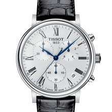 Load image into Gallery viewer, Tissot Carson Premium Chronograph Silver Dial Black Leather Strap Watch For Men - T122.417.16.033.00