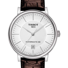 Load image into Gallery viewer, Tissot T-Classic Powermatic 80 Silver Dial Brown Leather Strap Watch For Men - T122.407.16.031.00