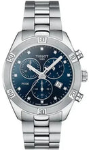 Load image into Gallery viewer, Tissot PR 100 Sport Chic Chronograph Diamonds Blue Dial Silver Steel Strap Watch for Women - T101.917.11.046.00