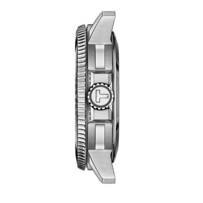 Tissot T Sport Seastar 1000 Powermatic Silicium Blue Dial Silver Steel Strap Watch For Men - T120.407.11.041.01