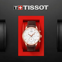 Load image into Gallery viewer, Tissot T Classic Tradition Chronograph White Dial Brown Leather Strap Watch For Men - T063.617.36.037.00