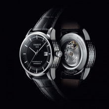 Load image into Gallery viewer, Tissot T Classic Luxury Powermatic 80 Black Dial Black Leather Strap Watch For Men - T086.408.16.051.00
