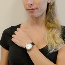 Load image into Gallery viewer, Tissot Carson Premium Lady Silver Dial Black Leather Strap Watch For Women - T122.210.16.033.00
