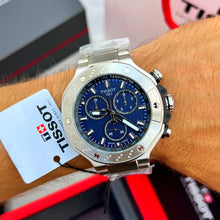 Load image into Gallery viewer, Tissot T Race Chronograph Blue Dial Silver Steel Strap Watch For Men - T141.417.11.041.00