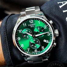Load image into Gallery viewer, Tissot Chrono XL Classic Green Dial Silver Steel Strap Watch for Men - T116.617.11.092.00