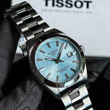 Load image into Gallery viewer, Tissot Gentleman Powermatic 80 Silicium Ice Blue Silver Steel Strap Watch For Men - T127.407.11.351.00