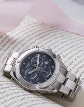 Load image into Gallery viewer, Tissot PR 100 Sport Chic Chronograph Diamonds Blue Dial Silver Steel Strap Watch for Women - T101.917.11.046.00