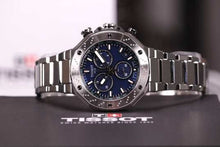 Load image into Gallery viewer, Tissot T Race Chronograph Blue Dial Silver Steel Strap Watch For Men - T141.417.11.041.00