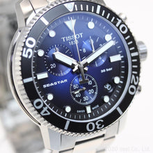 Load image into Gallery viewer, Tissot Seastar 1000 Chronograph Driver Blue Dial Silver Steel Strap Watch For Men - T120.417.11.041.01