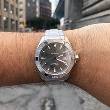 Load image into Gallery viewer, Tag Heuer Aquaracer Automatic Anthracite Grey Dial Silver Steel Strap Watch for Men - WAY2113.BA0928