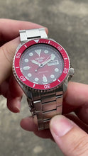 Load image into Gallery viewer, Seiko 5 Sports Mechanical Limited Edition Red Dial Silver Steel Strap Watch For Men - SRPK63K1