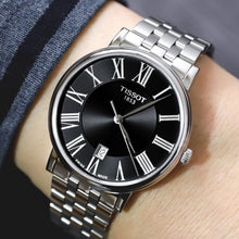 Load image into Gallery viewer, Tissot Carson Premium Black Dial Silver Steel Strap Watch For Men - T122.410.11.053.00