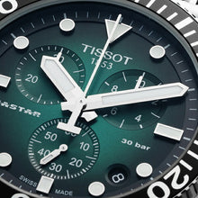 Load image into Gallery viewer, Tissot Seastar 1000 Chronograph Green Dial Silver Mesh Bracelet Watch For Men - T120.417.11.091.00