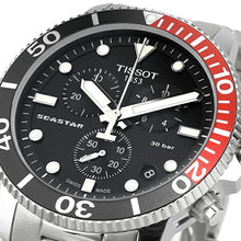 Load image into Gallery viewer, Tissot Seastar 1000 Chronograph Black Dial Silver Steel Strap Watch For Men - T120.417.11.051.01