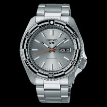 Load image into Gallery viewer, Seiko 5 Sports Special Edition Silver Dial Silver Steel Strap Watch For Men - SRPK09K1