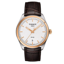 Load image into Gallery viewer, Tissot T Classic PR 100 Quartz White Dial Brown Leather Strap Watch for Men - T101.410.26.031.00
