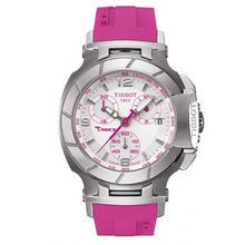 Load image into Gallery viewer, Tissot T Race Chronograph White Dial Pink Rubber Strap Watch for Women - T048.217.17.017.01