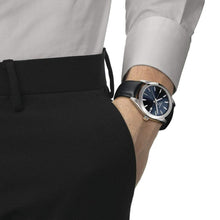 Load image into Gallery viewer, Tissot Gentleman Powermatic 80 Silicium Blue Dial Black Leather Strap Watch For Men - T127.407.16.041.01
