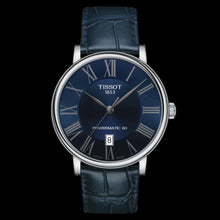 Load image into Gallery viewer, Tissot Carson Premium Powermatic 80 Blue Dial Blue Leather Strap Watch For Men - T122.407.16.043.00