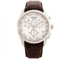 Load image into Gallery viewer, Tissot Couturier Chronograph White Dial Brown Leather Strap Watch For Men - T035.617.16.031.00
