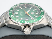 Load image into Gallery viewer, Tag Heuer Formula 1 Limited Edition Green Dial Silver Steel Strap Watch for Men - WAZ1017.BA0842