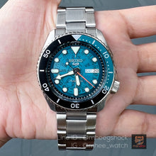 Load image into Gallery viewer, Seiko 5 Sports SKX Skeleton Green Dial Silver Steel Strap Watch For Men - SRPJ45K1