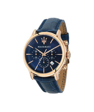 Load image into Gallery viewer, Maserati Epoca Blue Dial Leather Blue Strap Watch For Men - R8871618007