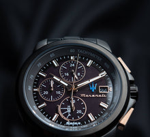 Load image into Gallery viewer, Maserati Successo Solar Black Dial Grey Steel Strap Watch For Men - R8873645001
