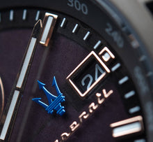 Load image into Gallery viewer, Maserati Successo Solar Black Dial Grey Steel Strap Watch For Men - R8873645001