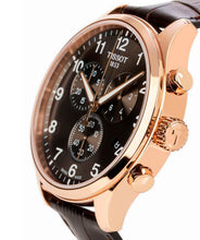 Load image into Gallery viewer, Tissot Chrono XL Black Dial Brown Leather Strap Watch For Men - T116.617.36.057.01