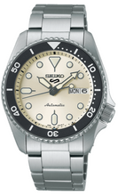 Load image into Gallery viewer, Seiko 5 Sports SKX Automatic Cream Dial Silver Steel Strap Watch For Men - SRPK31K1