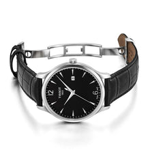 Load image into Gallery viewer, Tissot T Classic Tradition Black Dial Black Leather Strap Watch For Men - T063.610.16.057.00