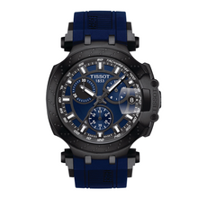 Load image into Gallery viewer, Tissot T Race Chronograph Blue Dial Blue Silicone Strap Watch For Men - T115.417.37.041.00