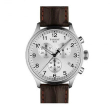 Load image into Gallery viewer, Tissot T Sport Chrono XL Classic Silver Dial Brown Leather Strap Watch For Men - T116.617.16.037.00
