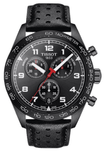 Load image into Gallery viewer, Tissot T Sport PRS 516 Chronograph Black Dial Black Leather Strap Watch for Men - T131.617.36.052.00