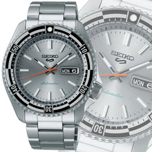 Load image into Gallery viewer, Seiko 5 Sports Special Edition Silver Dial Silver Steel Strap Watch For Men - SRPK09K1