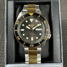 Load image into Gallery viewer, Seiko 5 Sports Automatic Special Creation Black Dial Two Tone Steel Strap Watch For Men - SRPK22