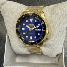 Load image into Gallery viewer, Seiko 5 Sports US Special Edition Automatic Blue Dial Gold Steel Strap Watch For Men - SRPK20