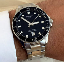 Load image into Gallery viewer, Tissot Seastar 1000 Black Dial Silver Steel Strap Watch For Men - T120.410.11.051.00
