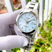 Load image into Gallery viewer, Tissot Gentleman Powermatic 80 Silicium Ice Blue Silver Steel Strap Watch For Men - T127.407.11.351.00
