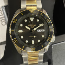 Load image into Gallery viewer, Seiko 5 Sports Automatic Special Creation Black Dial Two Tone Steel Strap Watch For Men - SRPK22