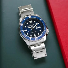 Load image into Gallery viewer, Seiko 5 Sports Automatic Analog Blue Dial Silver Steel Strap Watch For Men - SRPD51K1