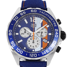 Load image into Gallery viewer, Tag Heuer Formula 1 Gulf Edition Blue Dial Blue Leather Strap Watch for Men - CAZ101N.FC8243
